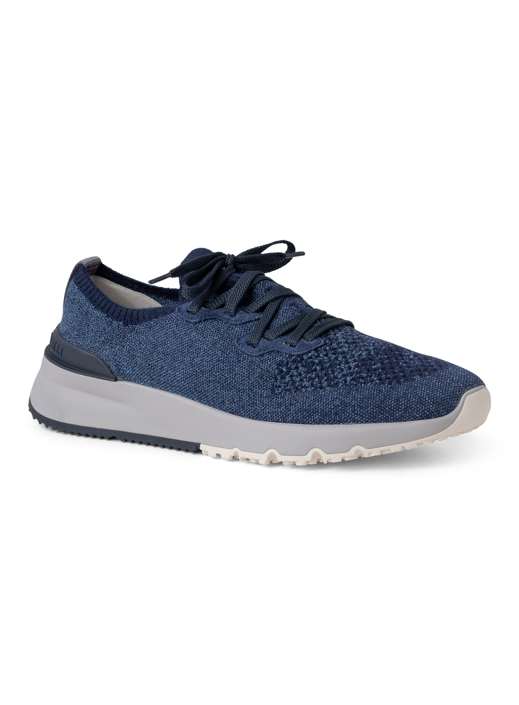 Knitted sneakers van gemêleerd katoen | Blauw