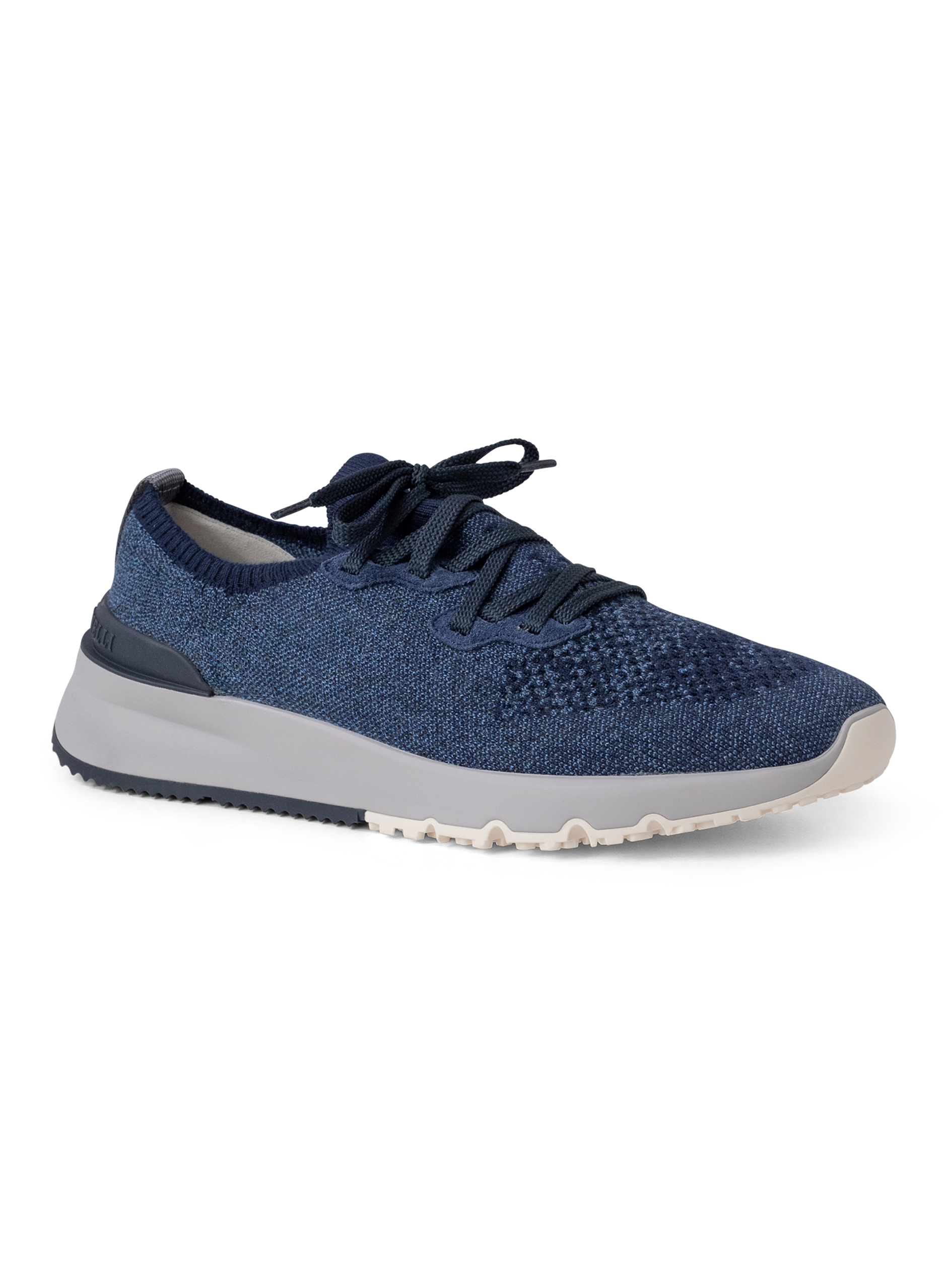 Knitted sneakers van gemêleerd katoen | Blauw