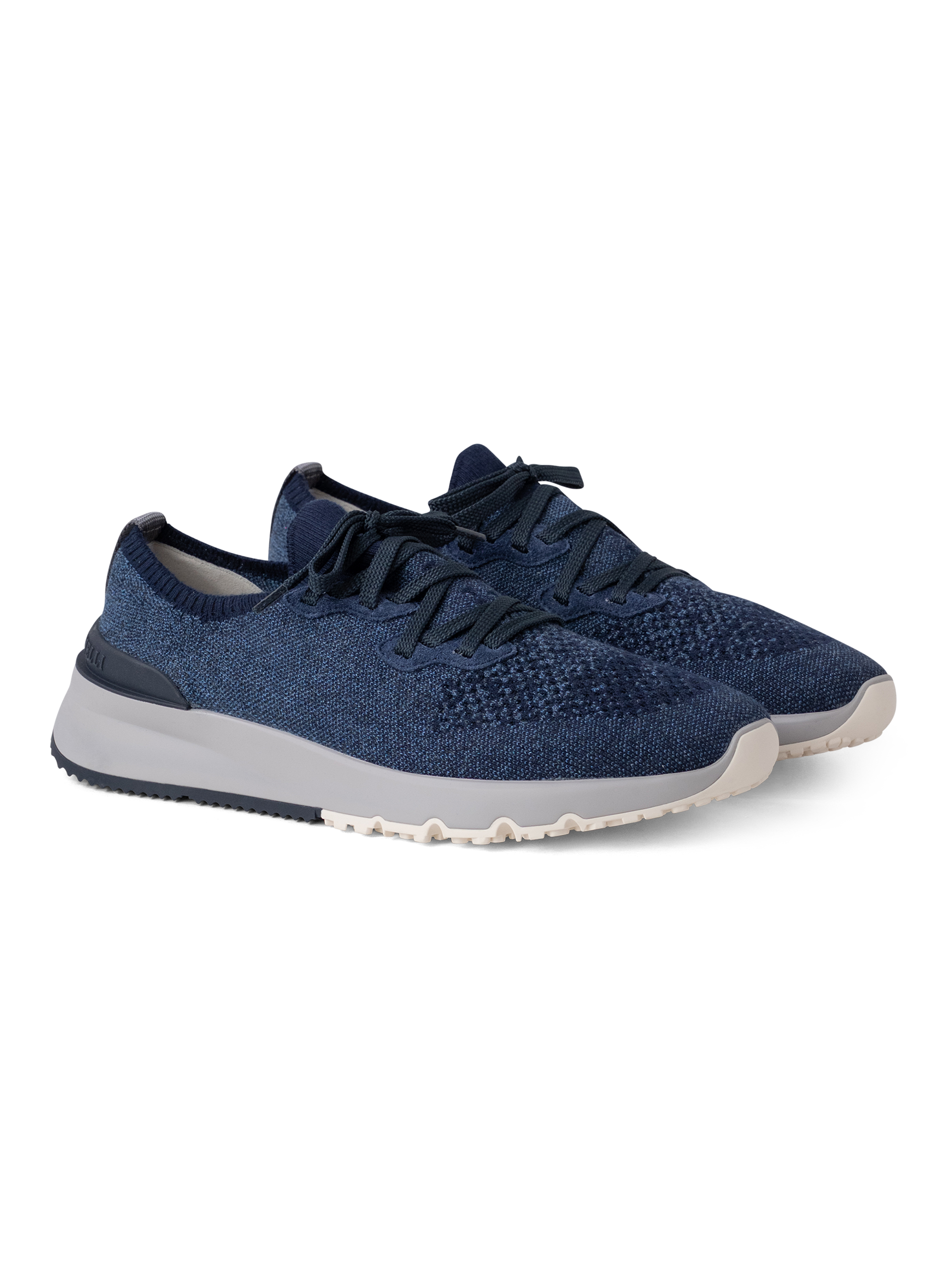 Knitted sneakers van gemêleerd katoen | Blauw