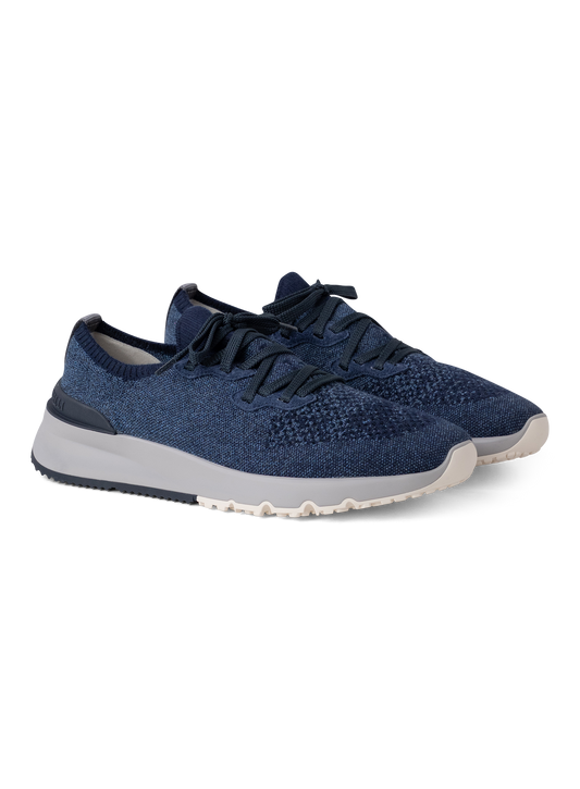 Knitted sneakers van gemêleerd katoen