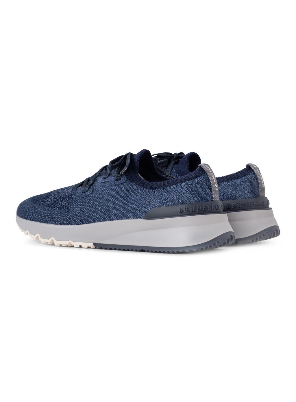 Knitted sneakers van gemêleerd katoen | Blauw