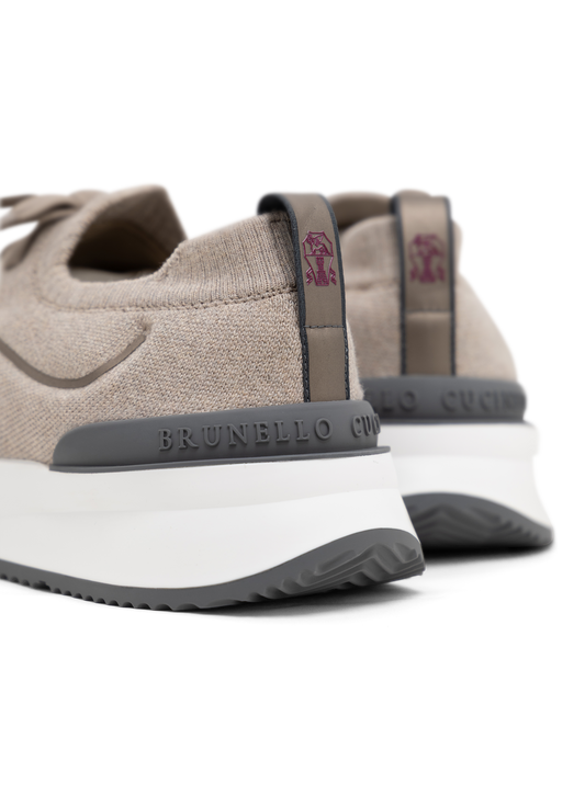 Knitted sneakers van katoen met logodetail