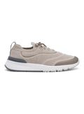 Knitted sneakers van katoen met logodetail | Beige