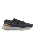 Knitted sneakers van katoen en kalfsleer | Grijs