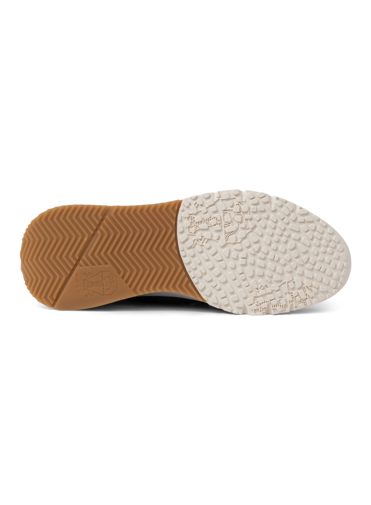 Knitted sneakers van katoen en kalfsleer | Grijs