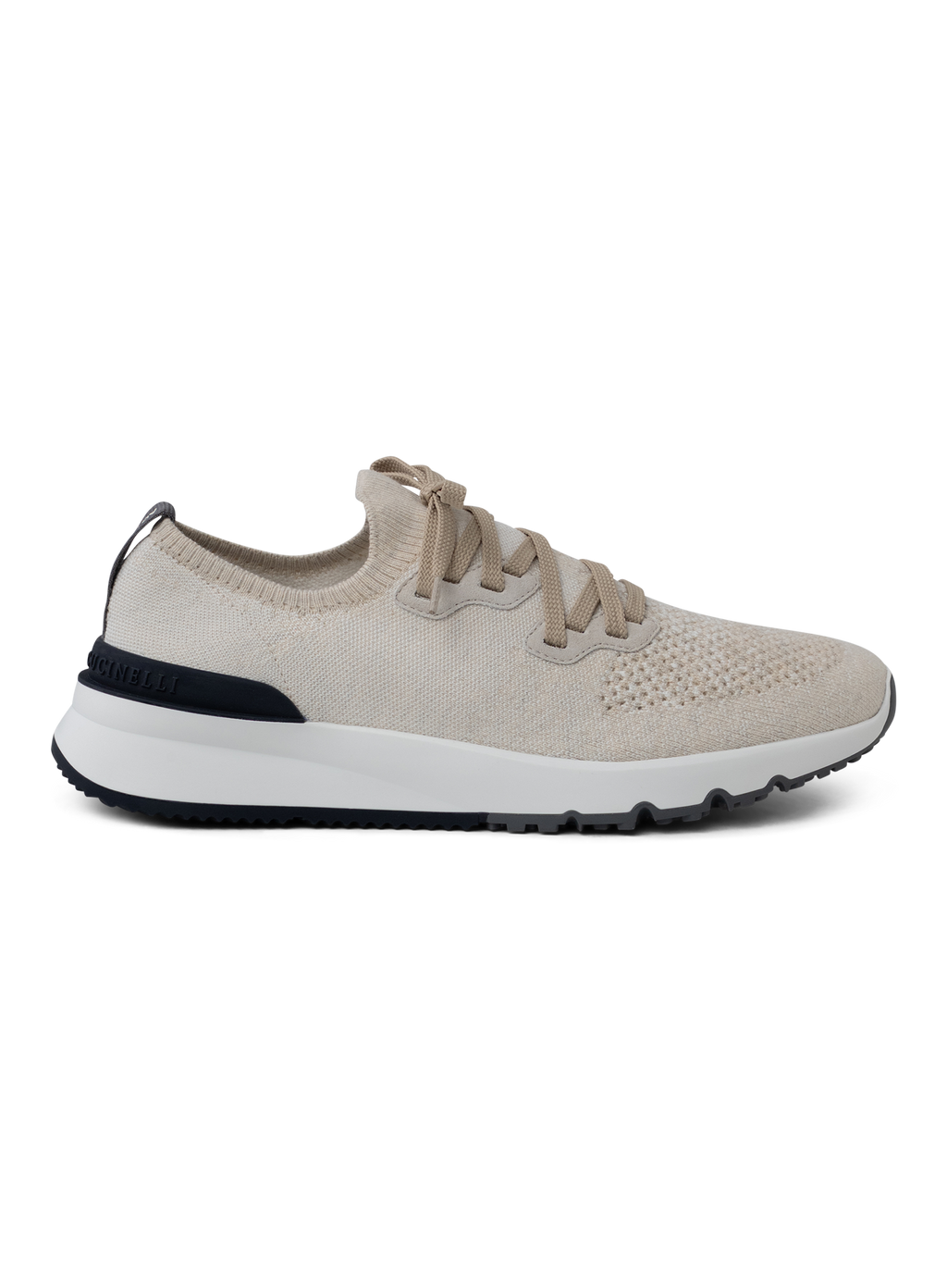 Knitted sneakers van katoen | Beige Melee
