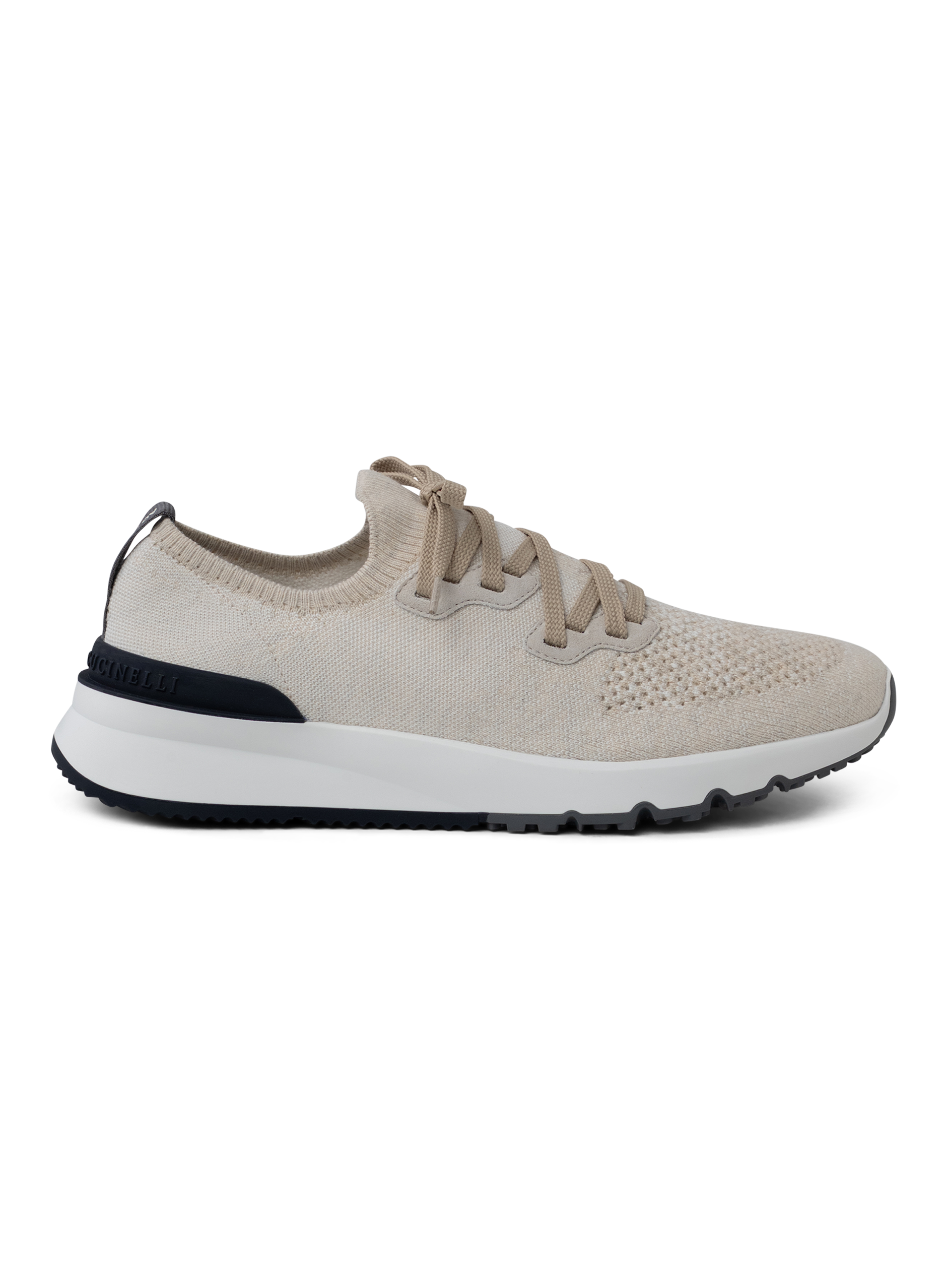 Knitted sneakers van katoen | Beige Melee