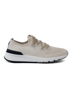 Knitted sneakers van katoen | Beige Melee