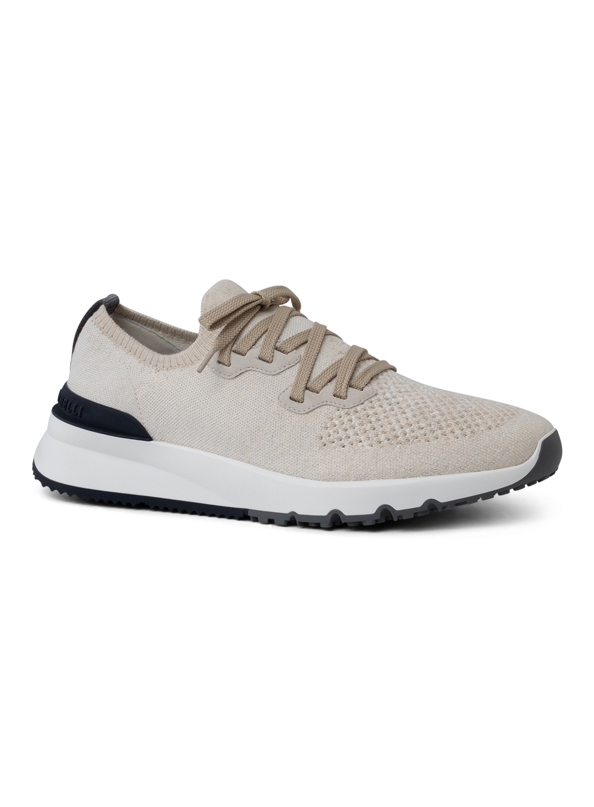 Knitted sneakers van katoen | Beige Melee
