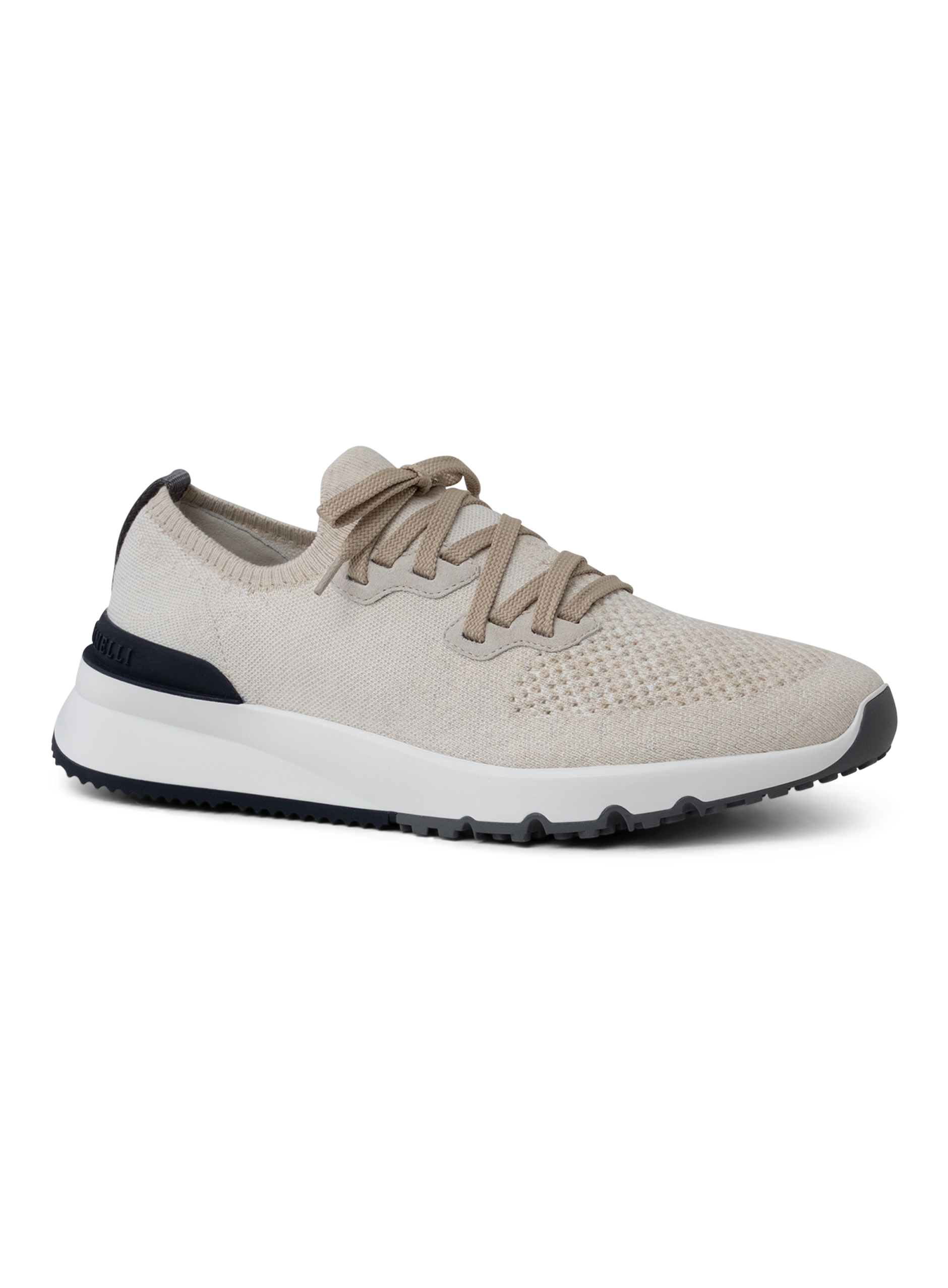 Knitted sneakers van katoen | Beige Melee