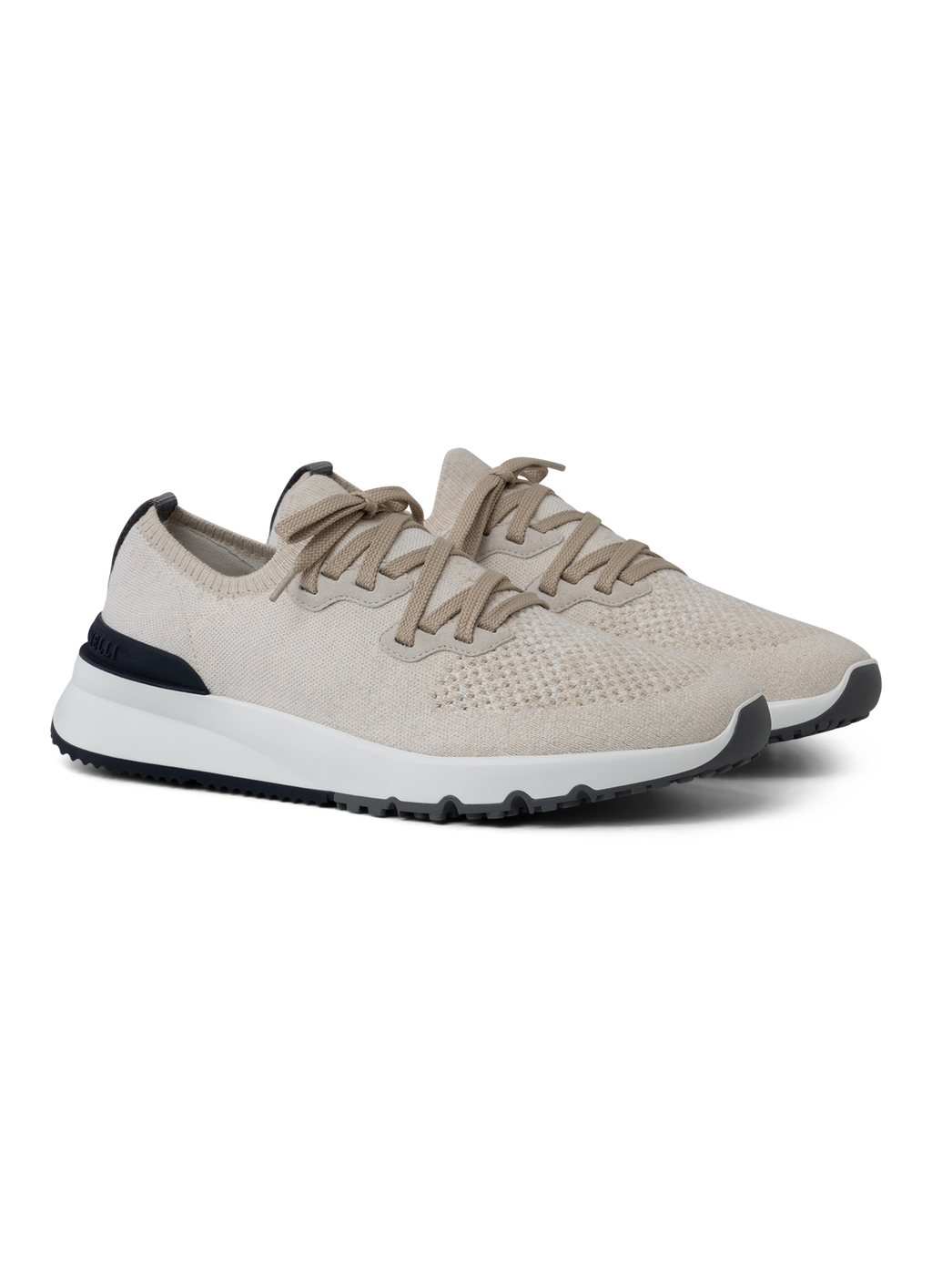 Knitted sneakers van katoen | Beige Melee