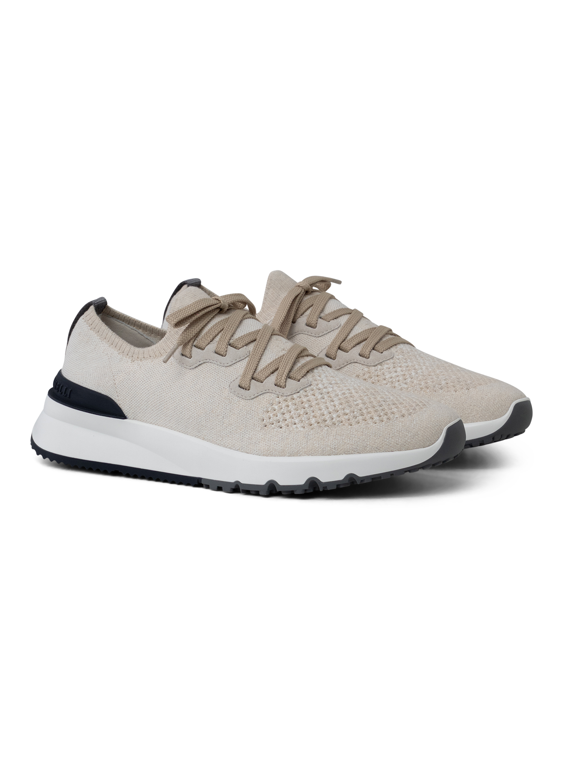 Knitted sneakers van katoen | Beige Melee
