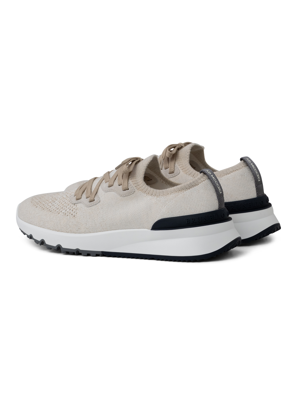 Knitted sneakers van katoen | Beige Melee