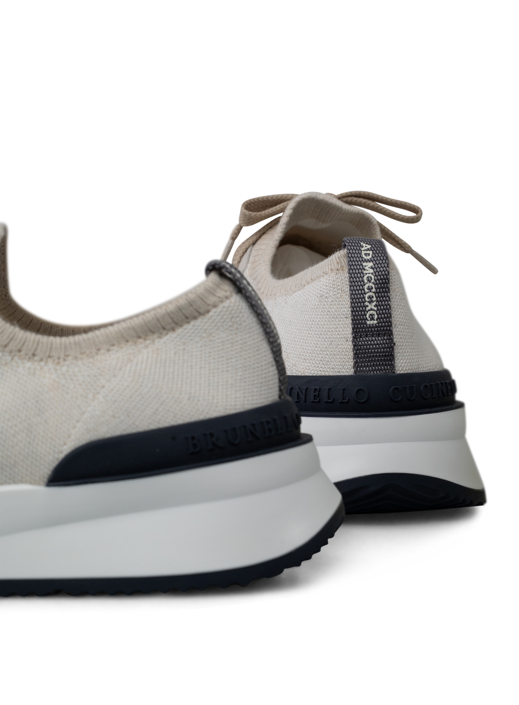 Knitted sneakers van katoen | FULL_WIDTH | Beige Melee