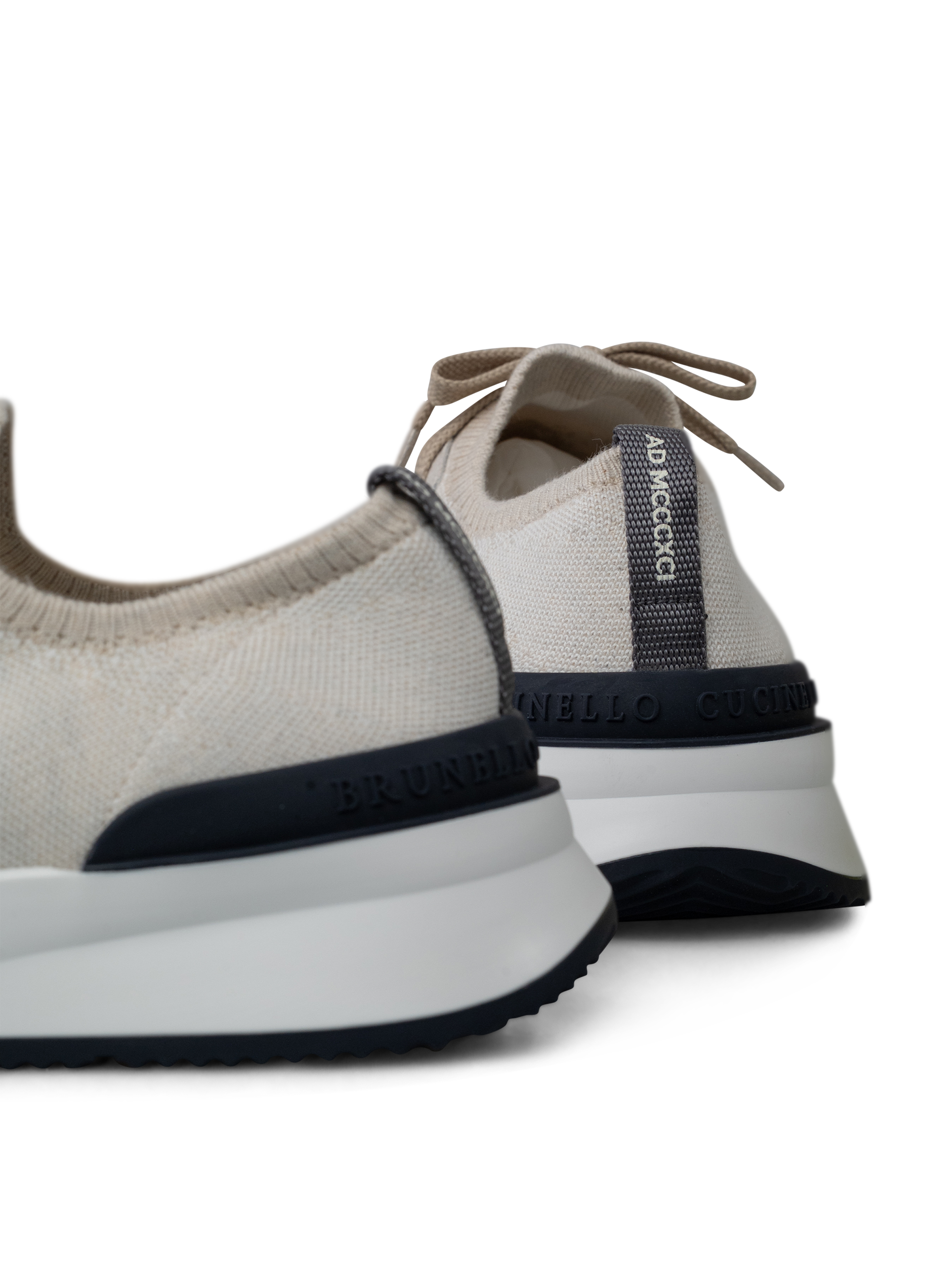 Knitted sneakers van katoen | FULL_WIDTH | Beige Melee