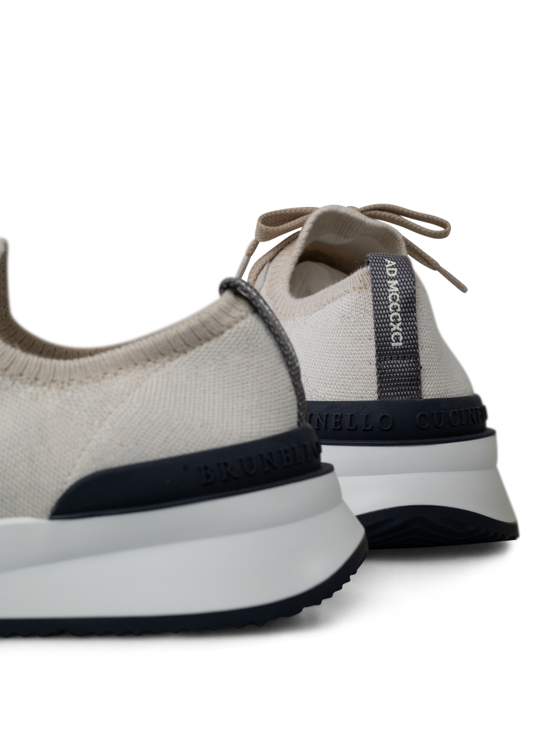 Knitted sneakers van katoen | FULL_WIDTH | Beige Melee