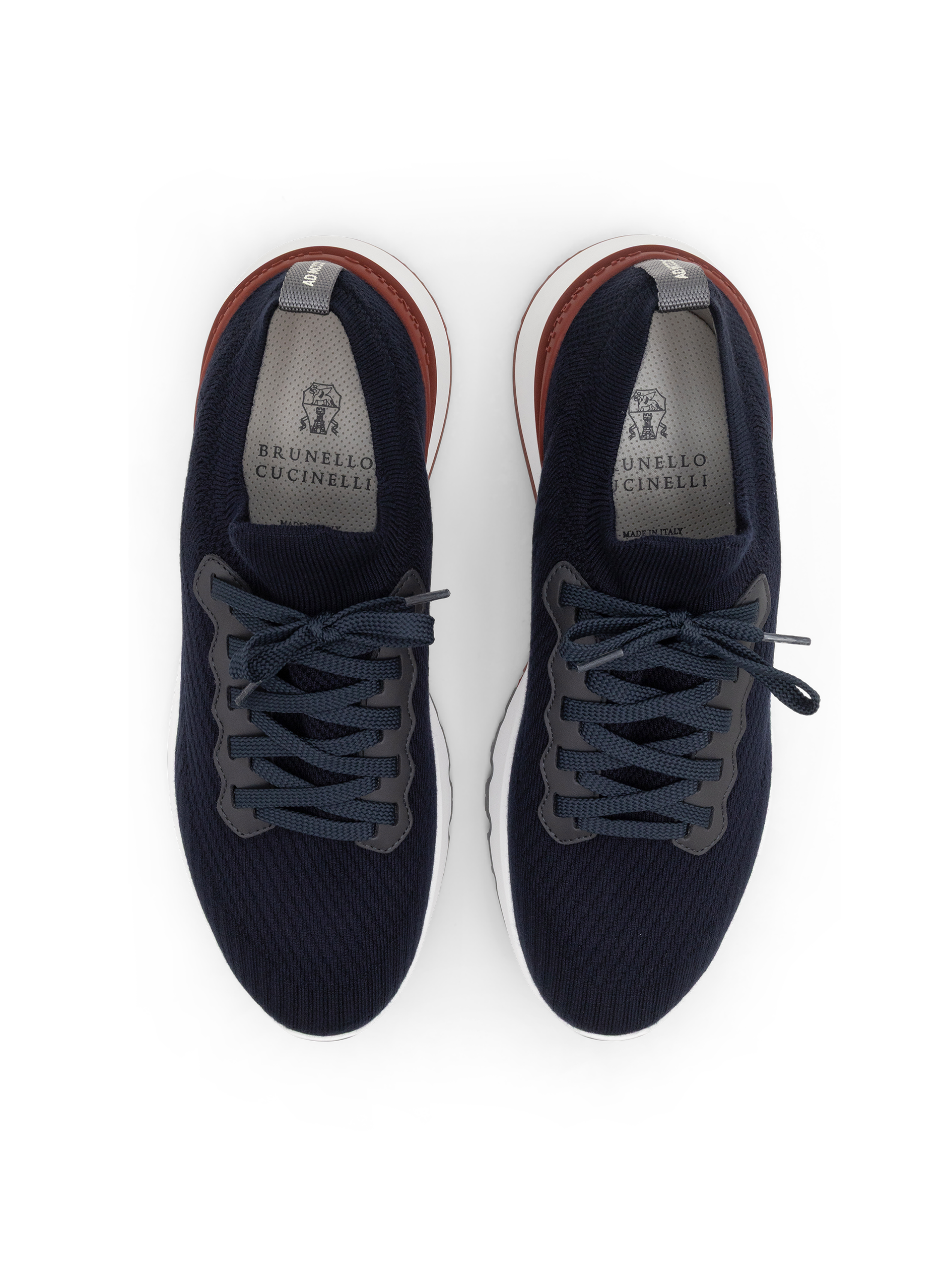 Sneakers van katoen en kalfsleer | BLUE NAVY