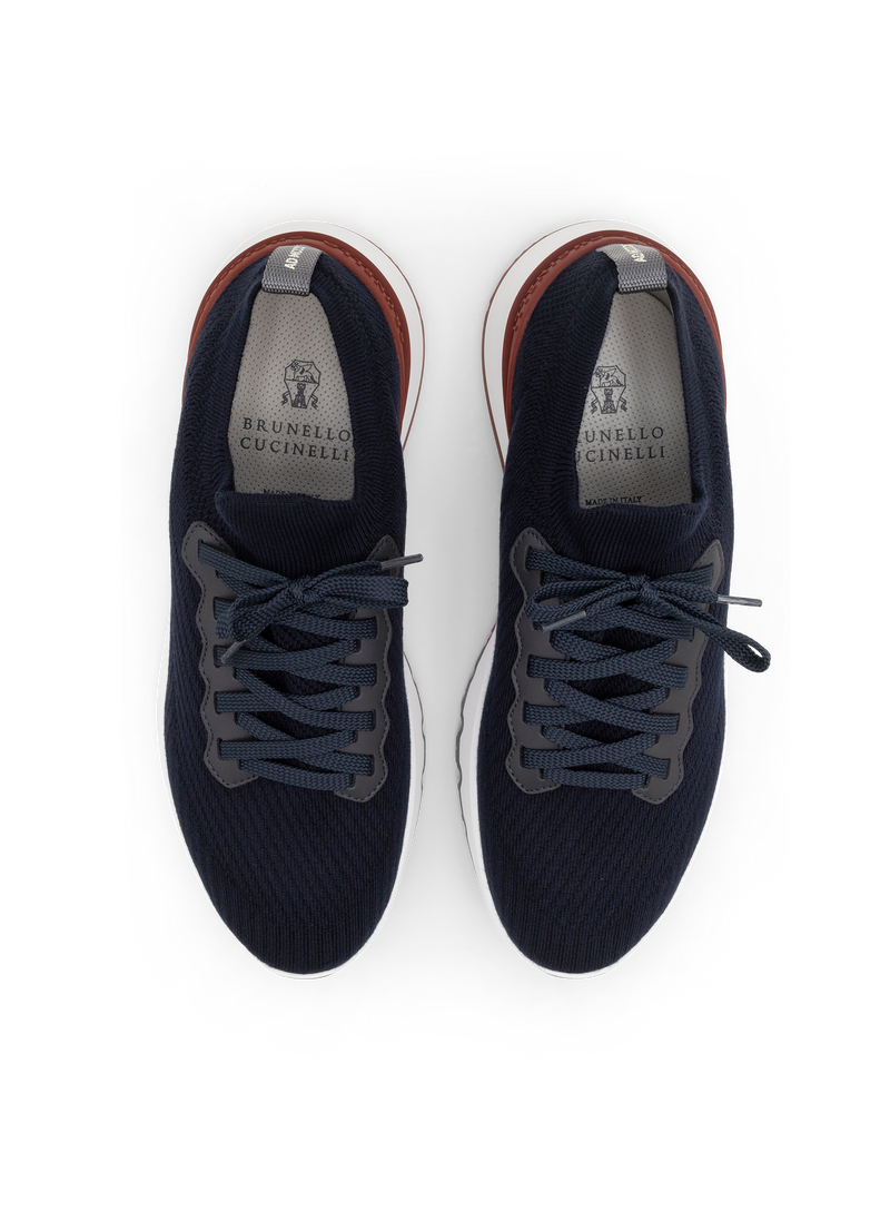 Sneakers van katoen en kalfsleer | BLUE NAVY