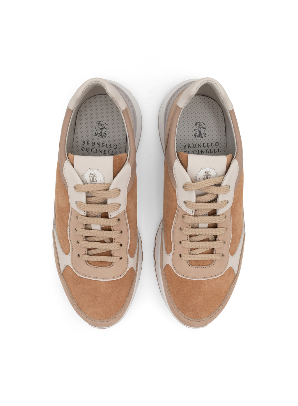 Sneakers van nubuck en suède | Beige