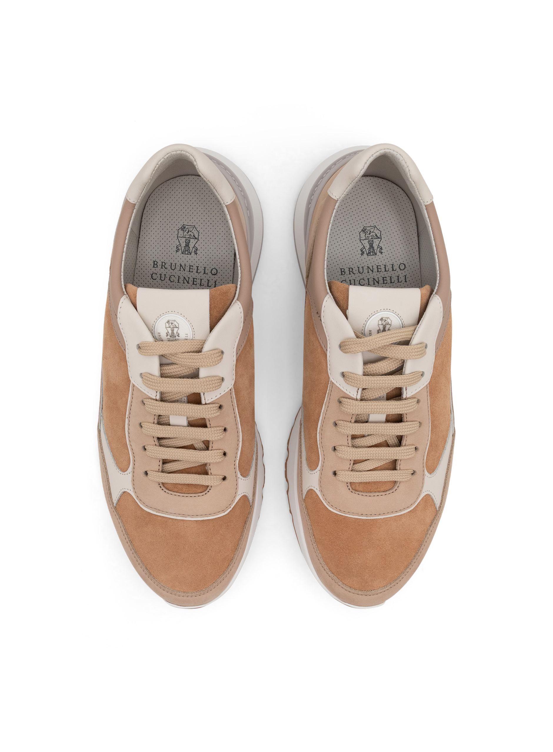 Sneakers van nubuck en suède | Beige