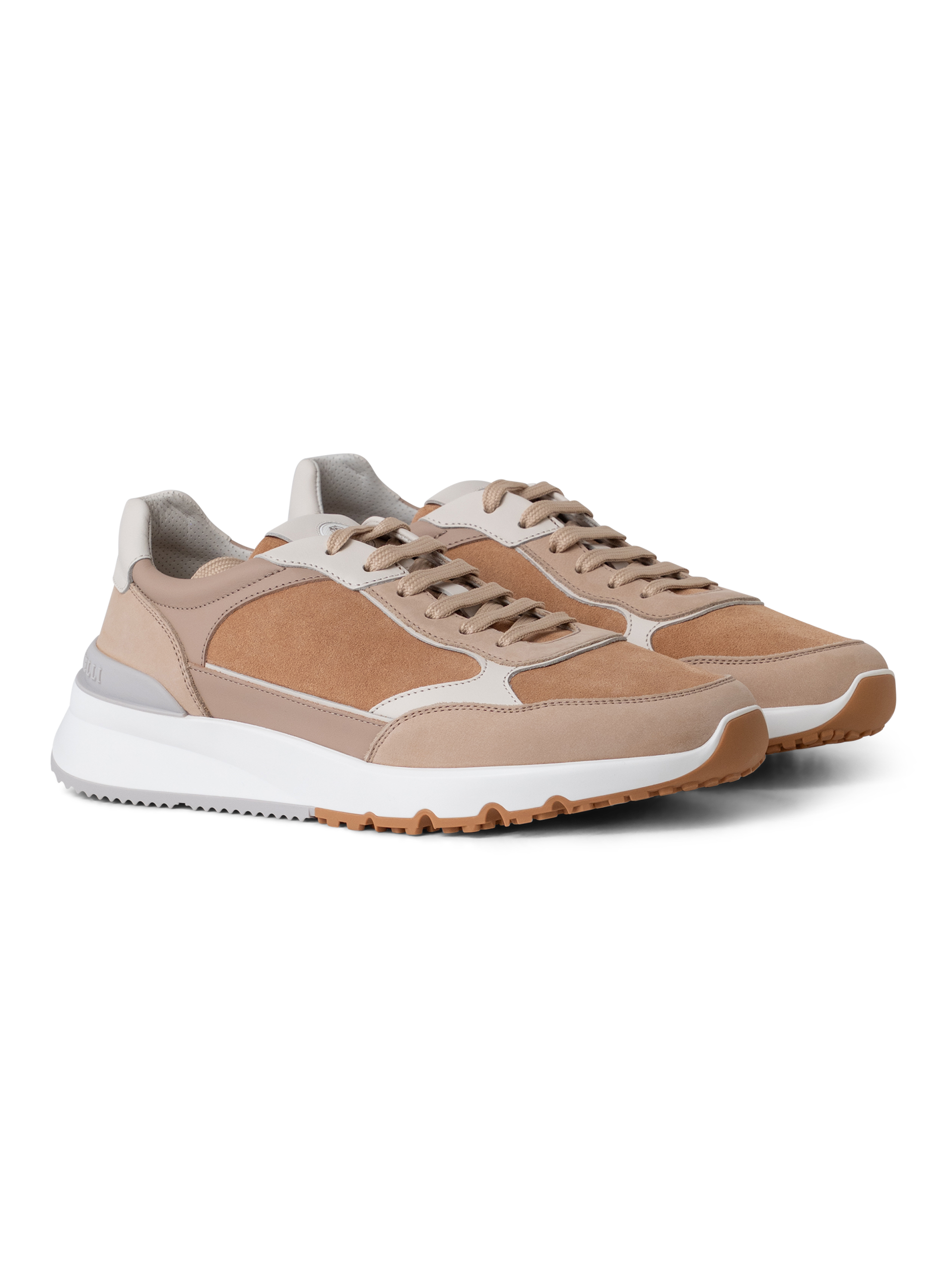 Sneakers van nubuck en suède | Beige