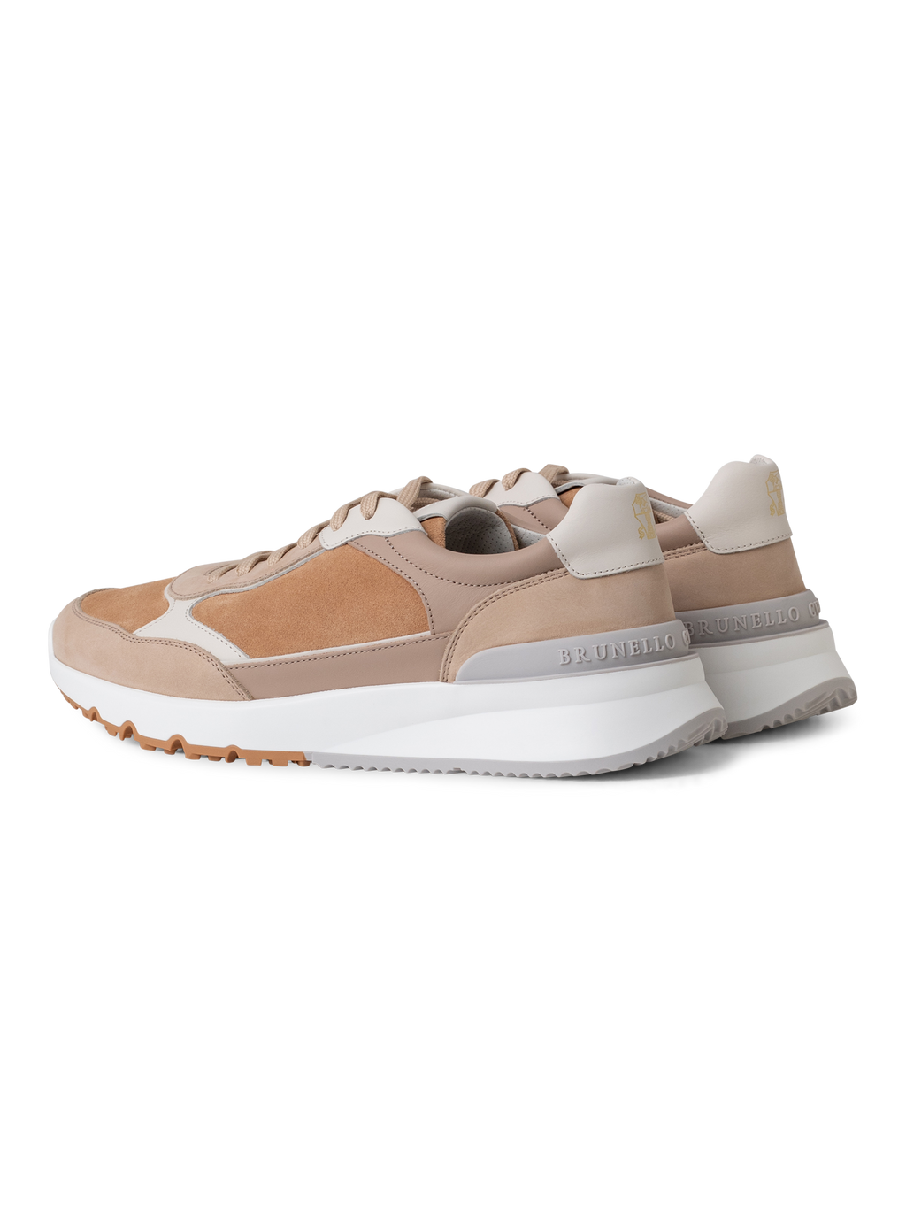 Sneakers van nubuck en suède | Beige