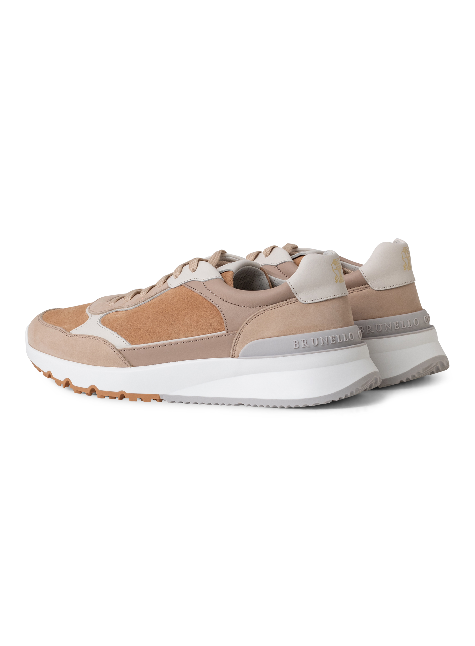 Sneakers van nubuck en suède | Beige