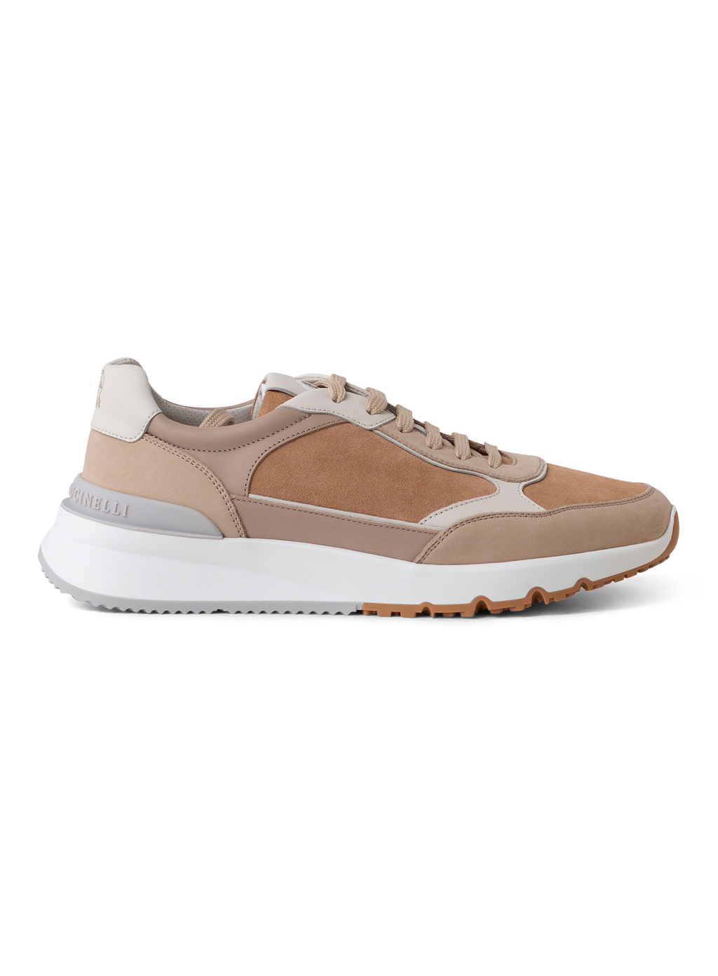 Sneakers van nubuck en suède | Beige