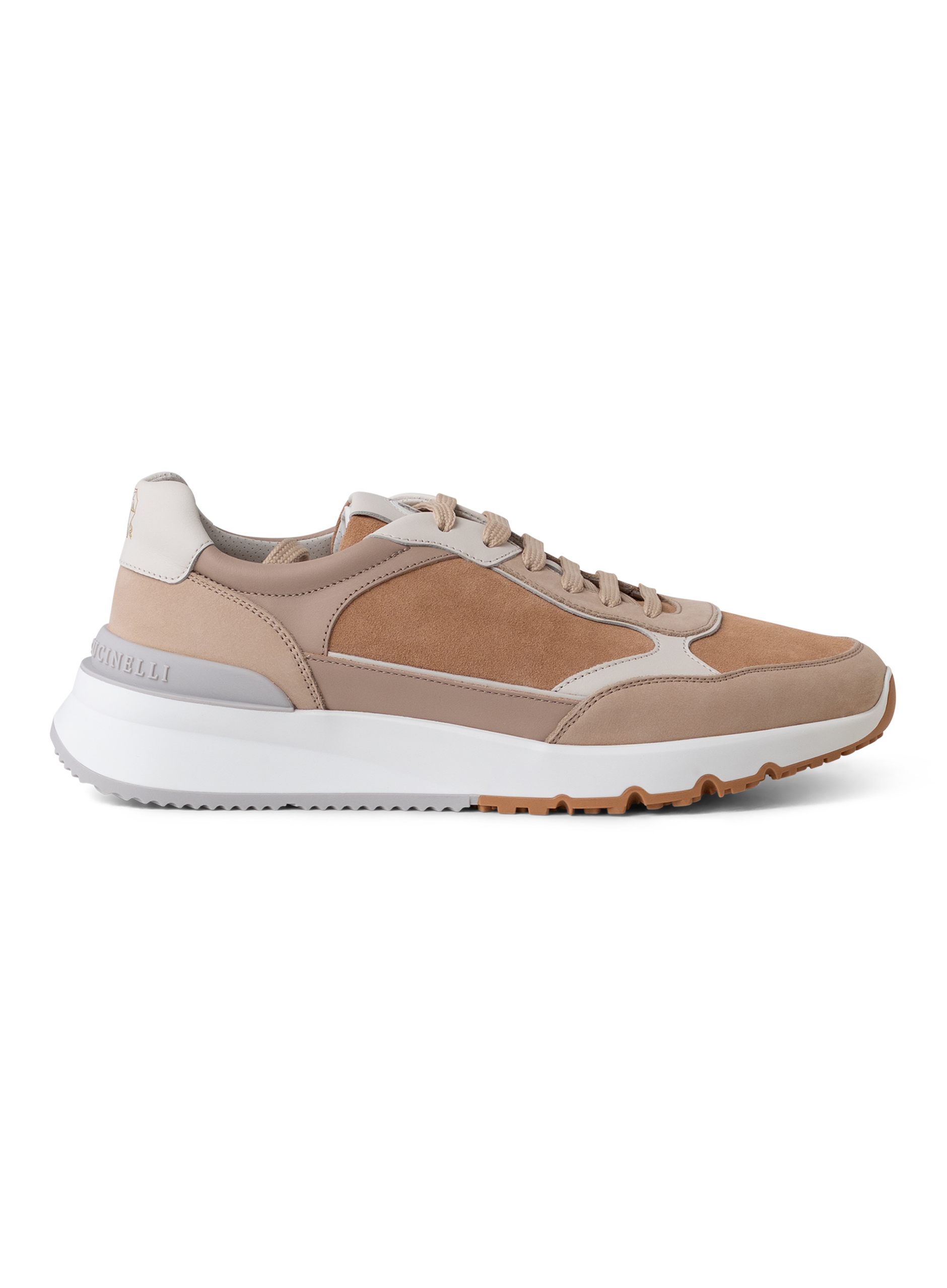 Sneakers van nubuck en suède | Beige