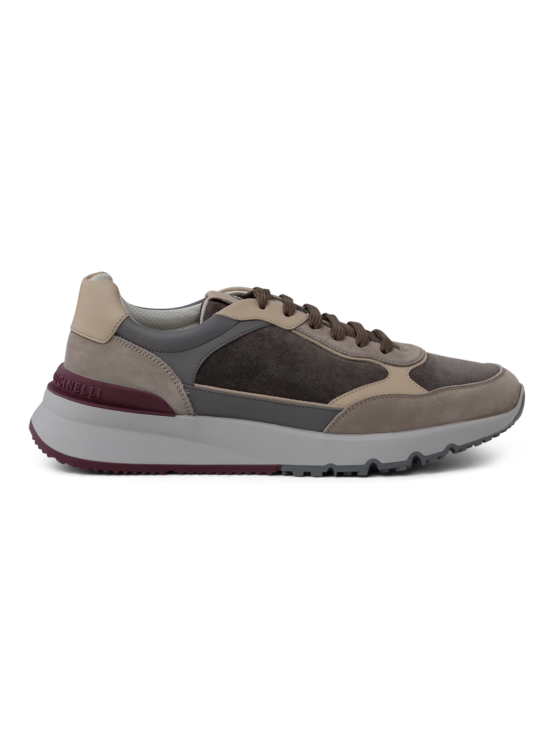 Sneakers van nubuck en suède | Antraciet