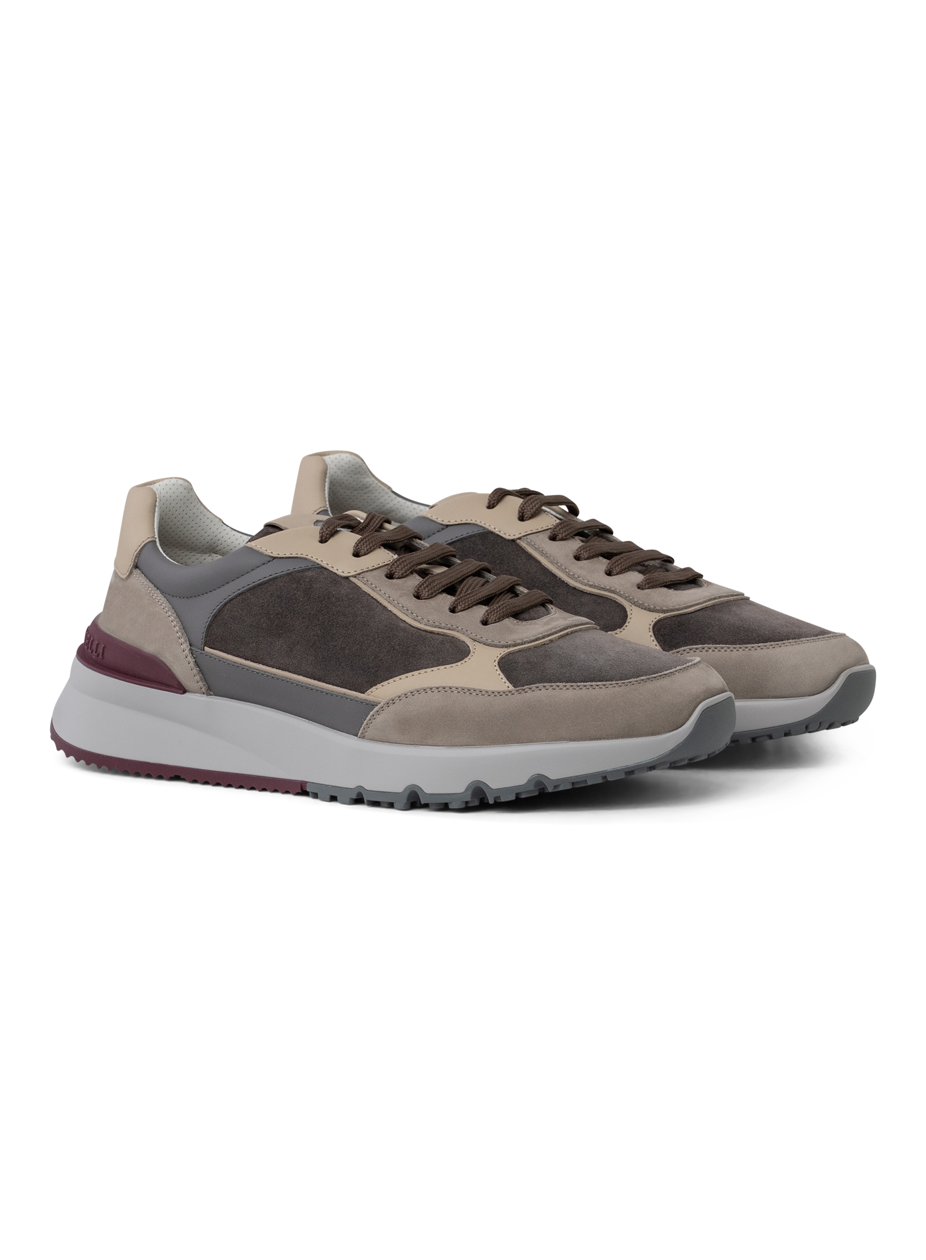 Sneakers van nubuck en suède | Antraciet