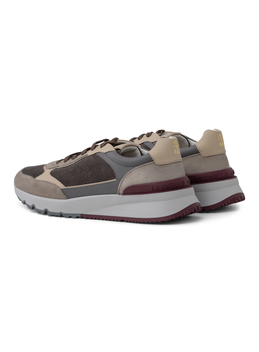 Sneakers van nubuck en suède