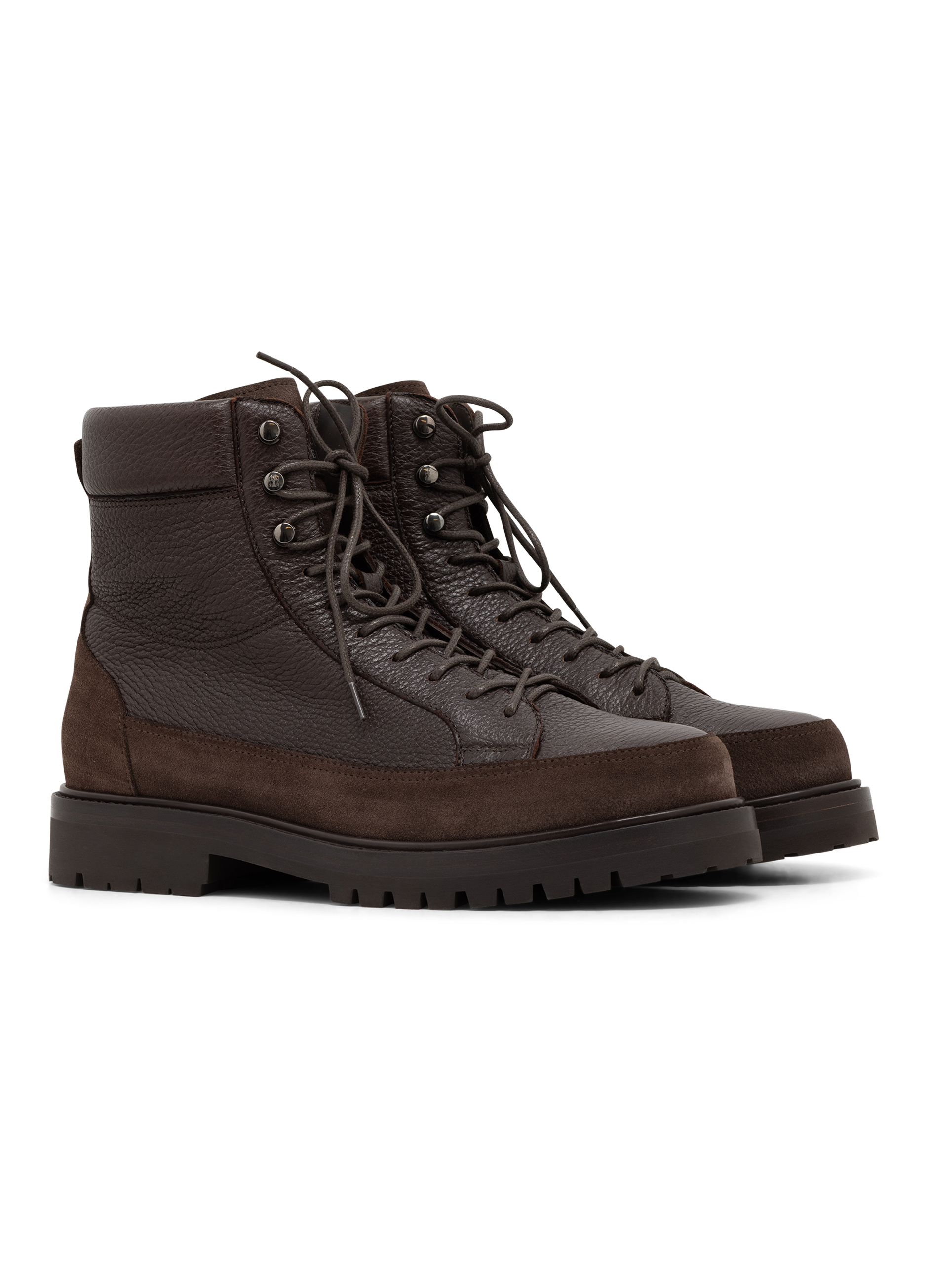 Veterboots van leer en suède | D.Bruin