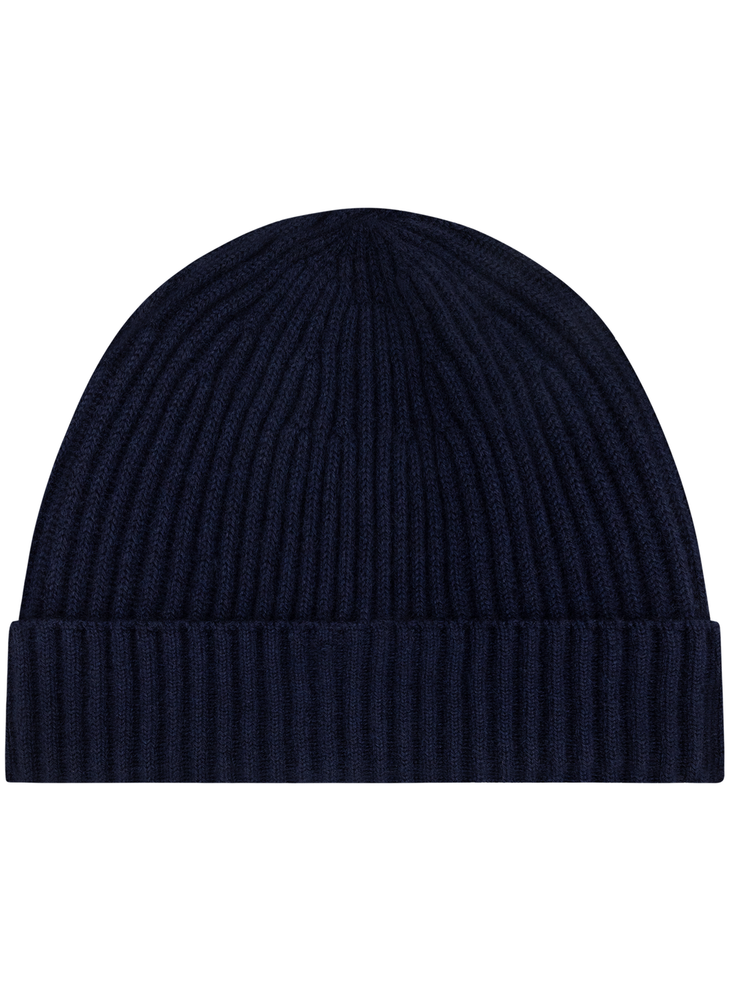 Beanie van cashmere met Engels ribpatroon | BLUE NAVY