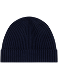 Beanie van cashmere met Engels ribpatroon | BLUE NAVY