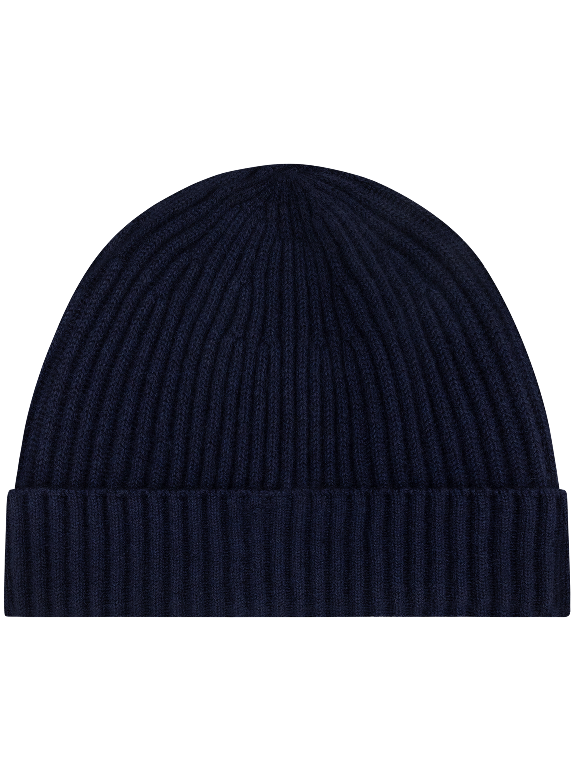 Beanie van cashmere met Engels ribpatroon | BLUE NAVY