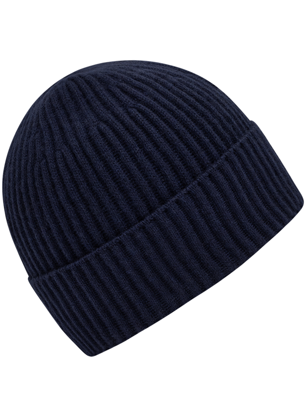 Beanie van cashmere met Engels ribpatroon | BLUE NAVY