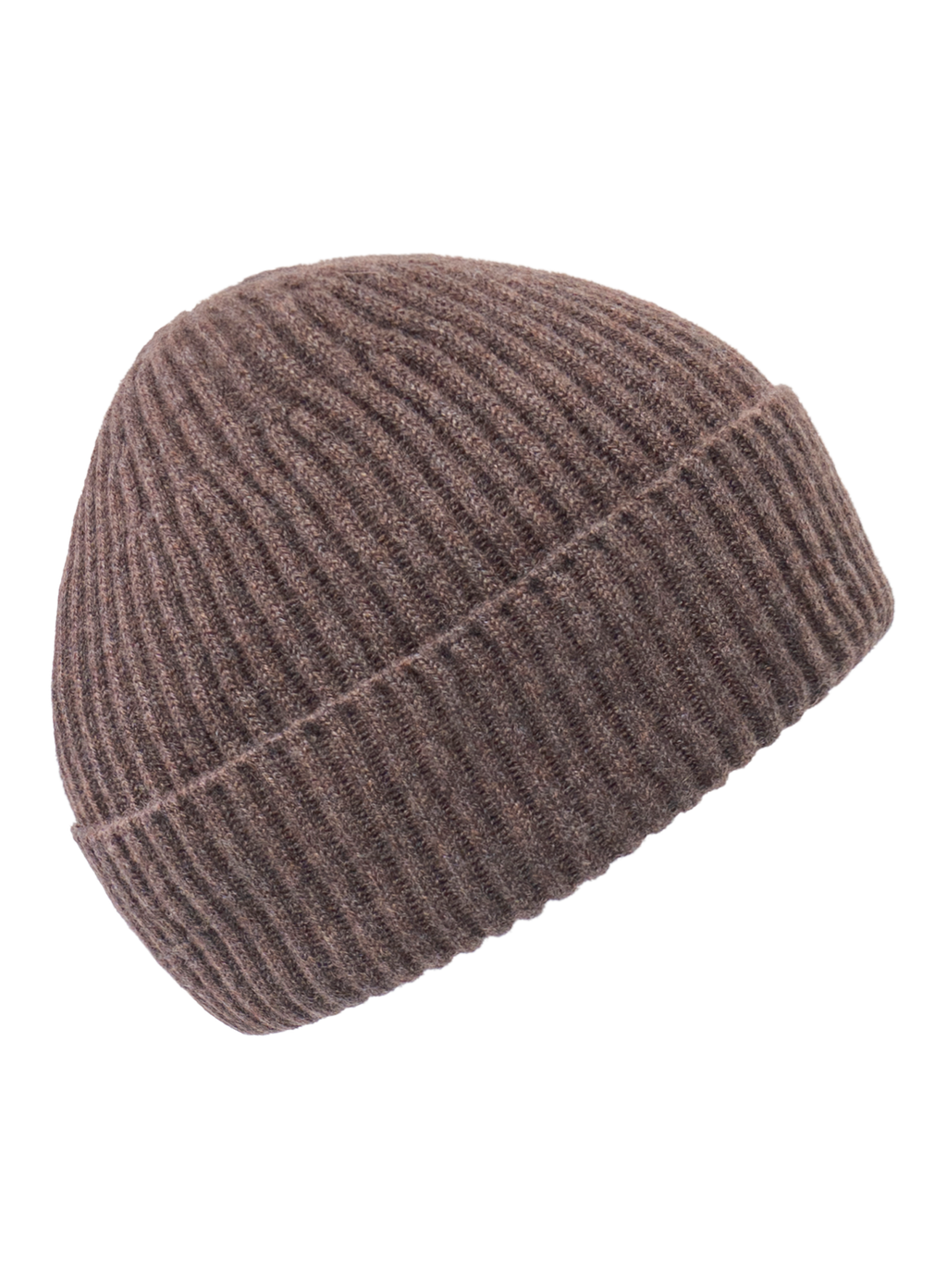 Beanie van cashmere met Engels ribpatroon | Bruin