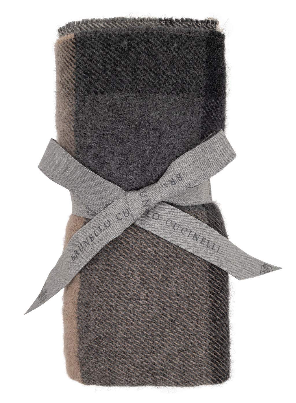 Geruite sjaal van wol en cashmere | Beige