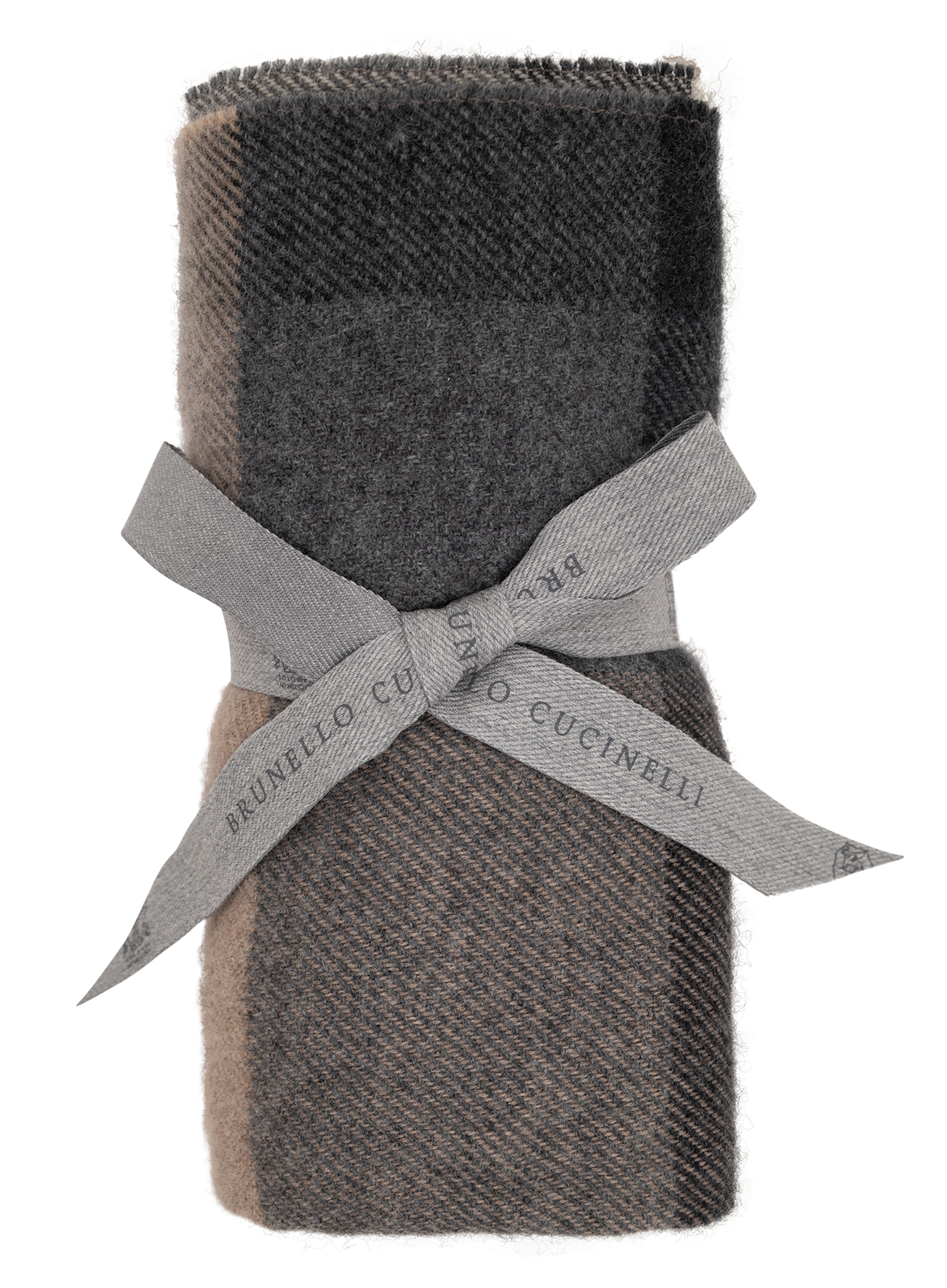 Geruite sjaal van wol en cashmere | Beige