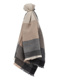 Geruite sjaal van wol en cashmere | Beige
