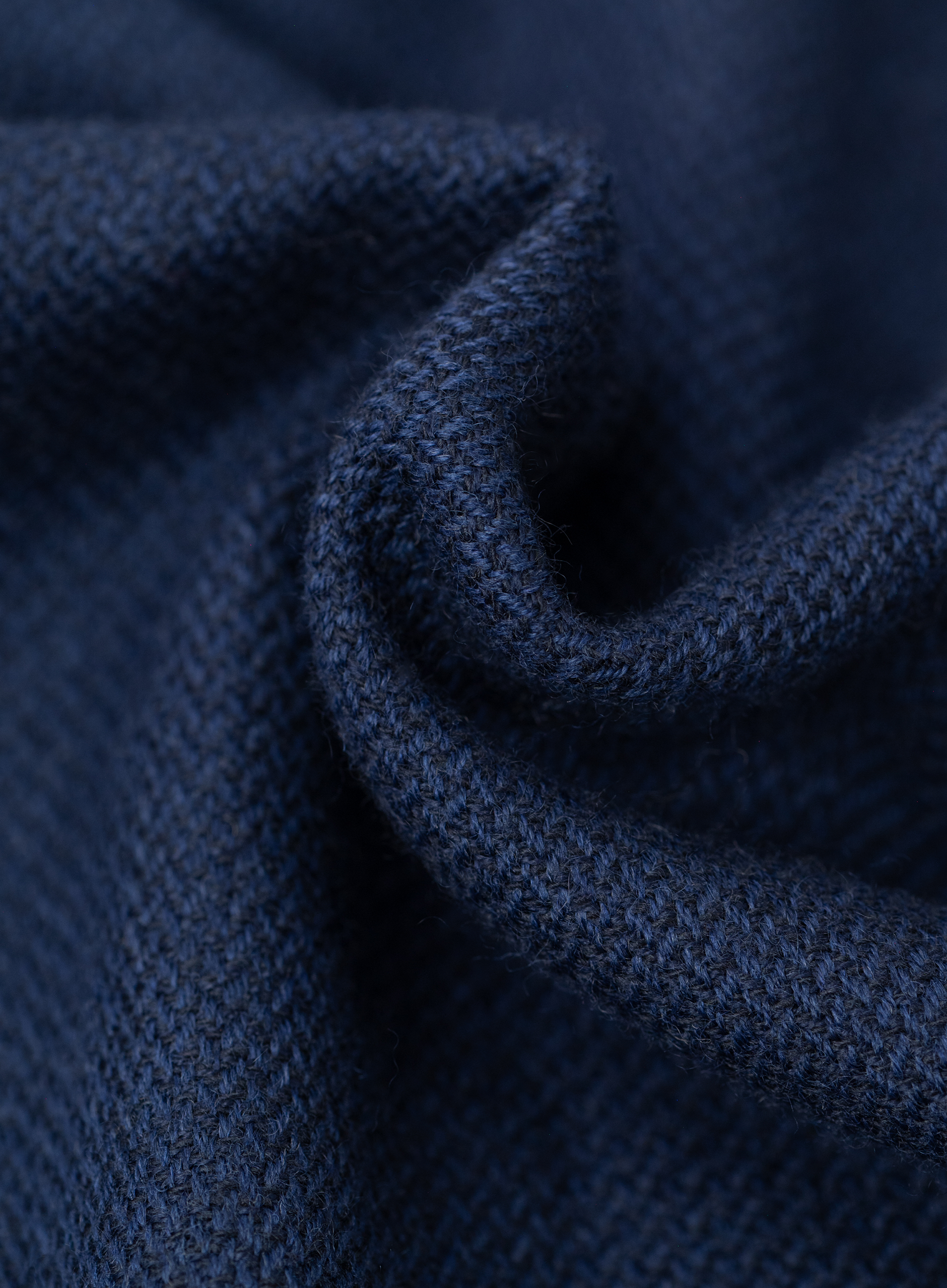 Sjaal van wol en cashmere met gestreepte rand | FULL_WIDTH | BLUE NAVY