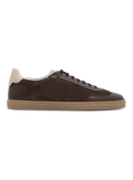 Sneakers van suède en gepolijst kalfsleer | D.Bruin