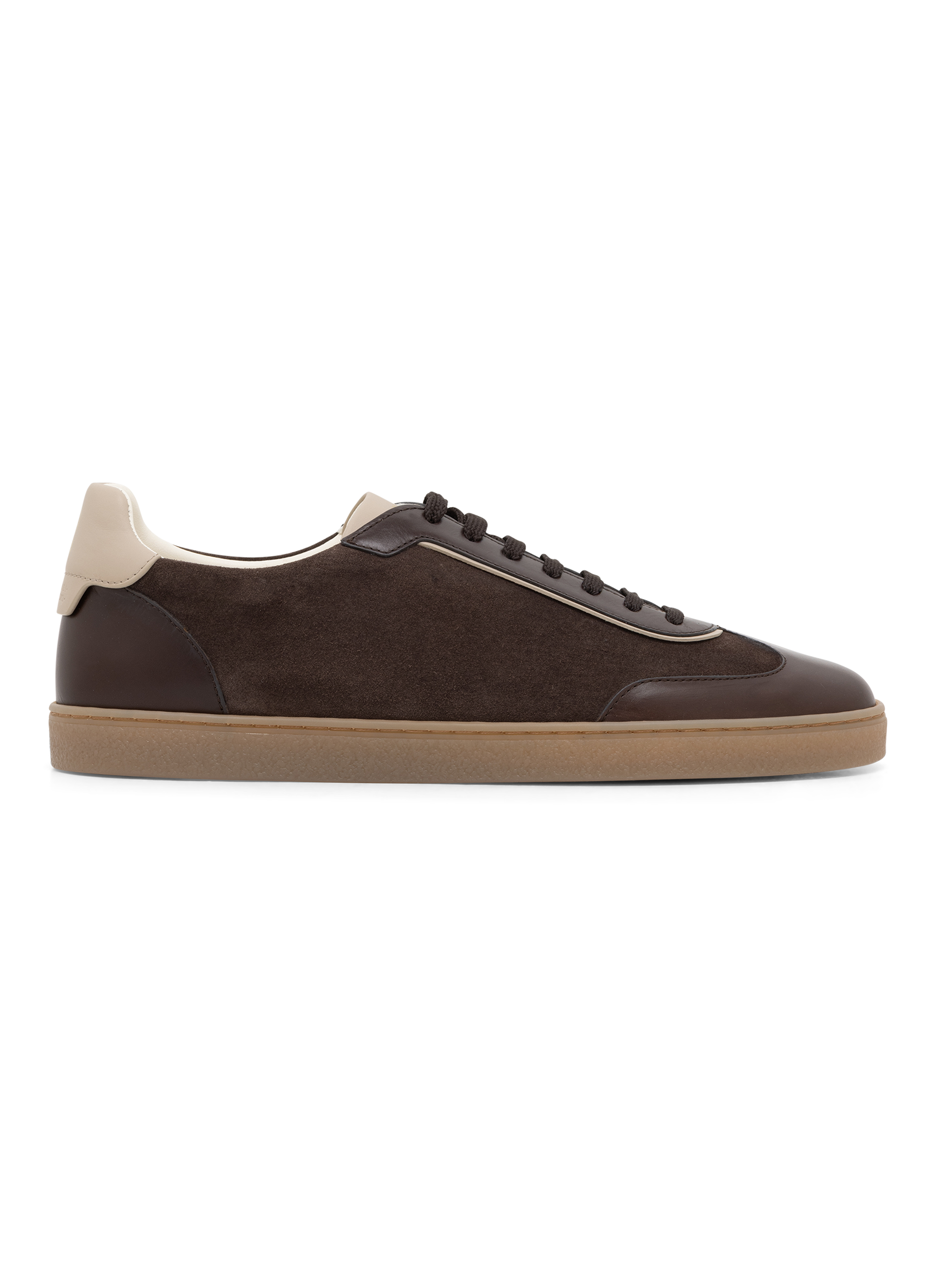 Sneakers van suède en gepolijst kalfsleer | D.Bruin