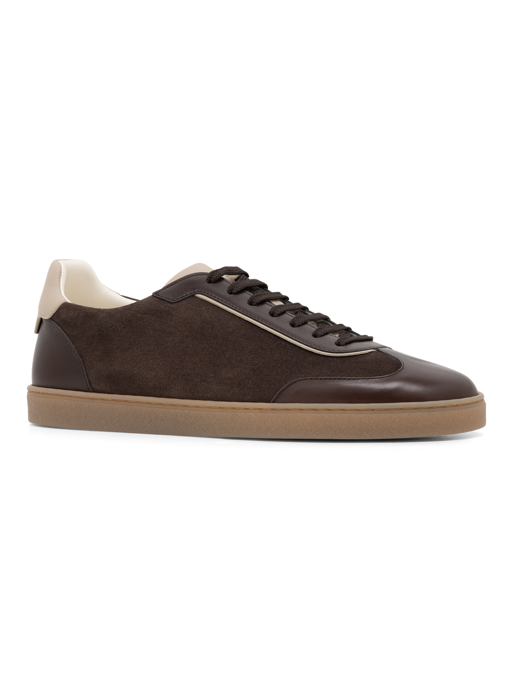 Sneakers van suède en gepolijst kalfsleer | D.Bruin