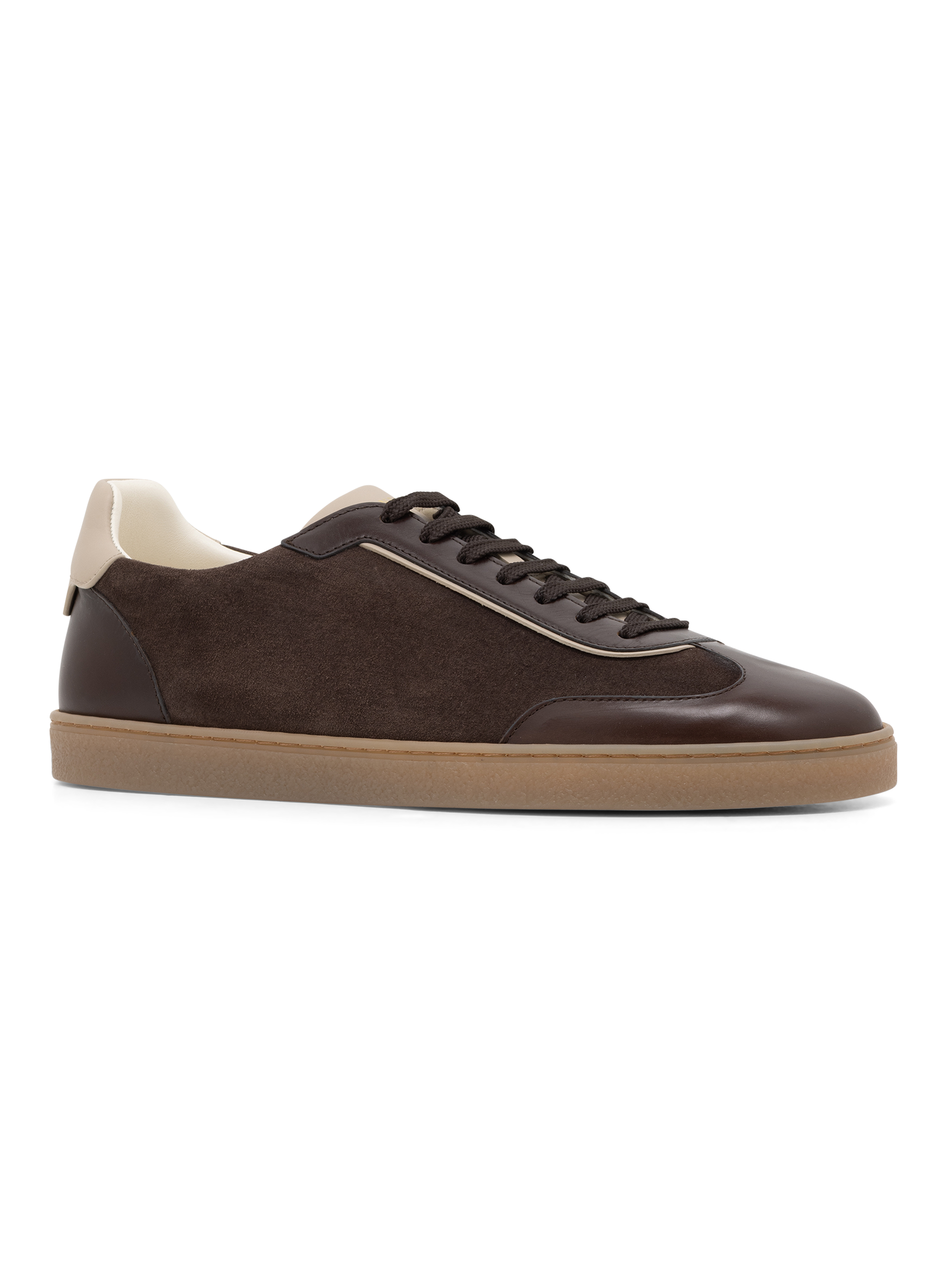 Sneakers van suède en gepolijst kalfsleer | D.Bruin