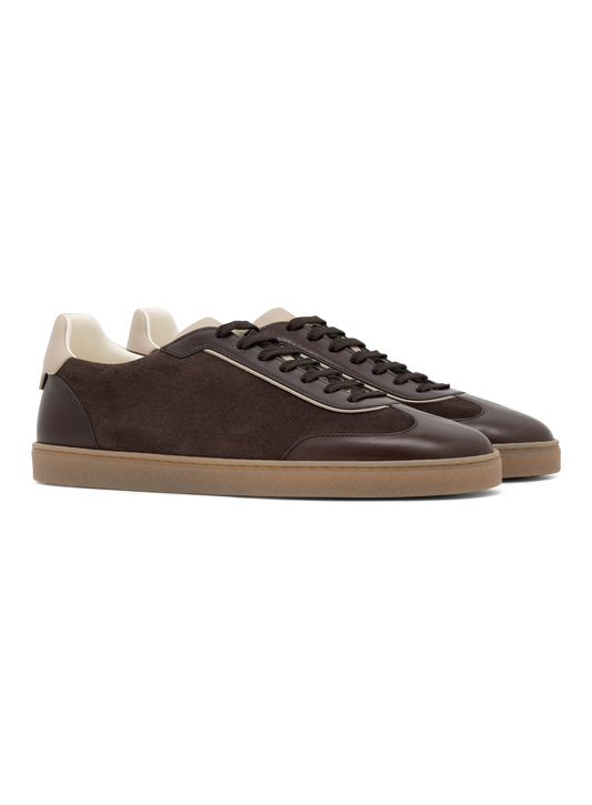 Sneakers in suede and polished calf leather