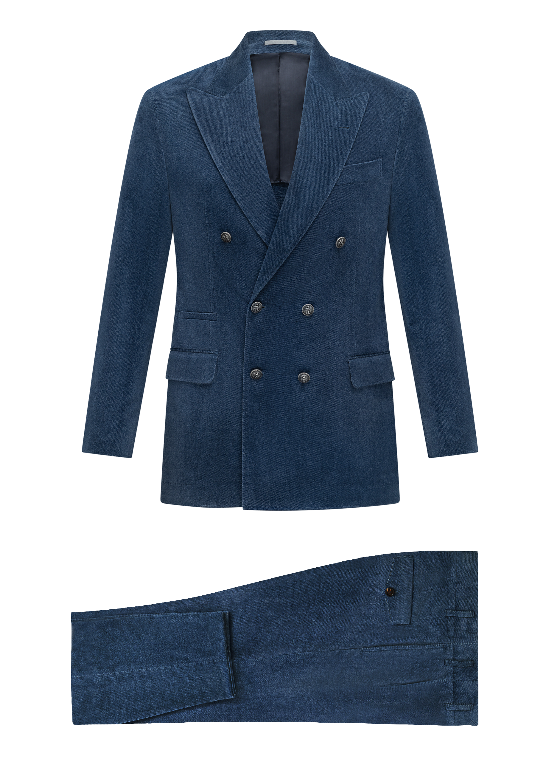 Denimlook pak van fluweel katoen | Blue Denim