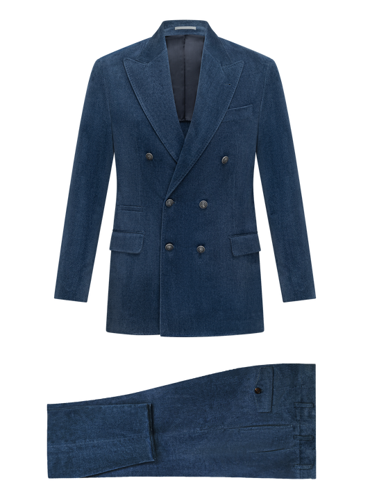 Denimlook pak van fluweel katoen