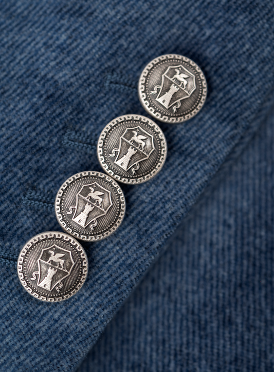 Denimlook pak van fluweel katoen